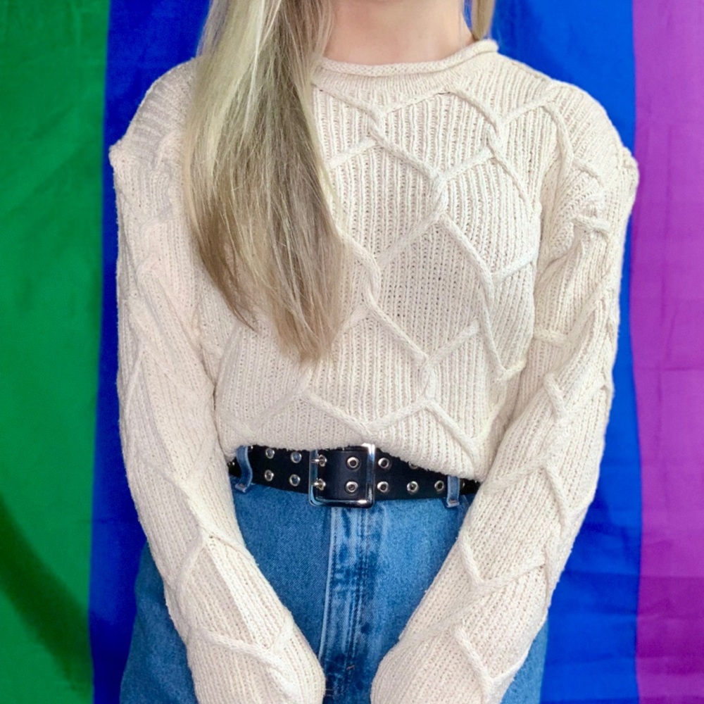 vintage neiman marcus silk cable knit sweater